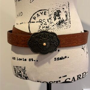 Brown Belt with Ornate Buckle